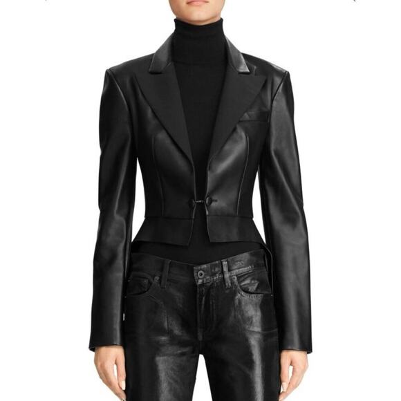 Ralph Lauren Collection Purple Label Black Leather Jacket Tailcoat Tuxedo $3490 - Picture 3 of 16